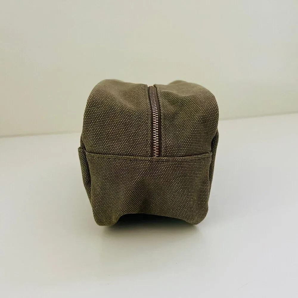 IZOLA Khaki Dopp Kit Cosmetic Travel Shaving Shave Bag Tote - 
